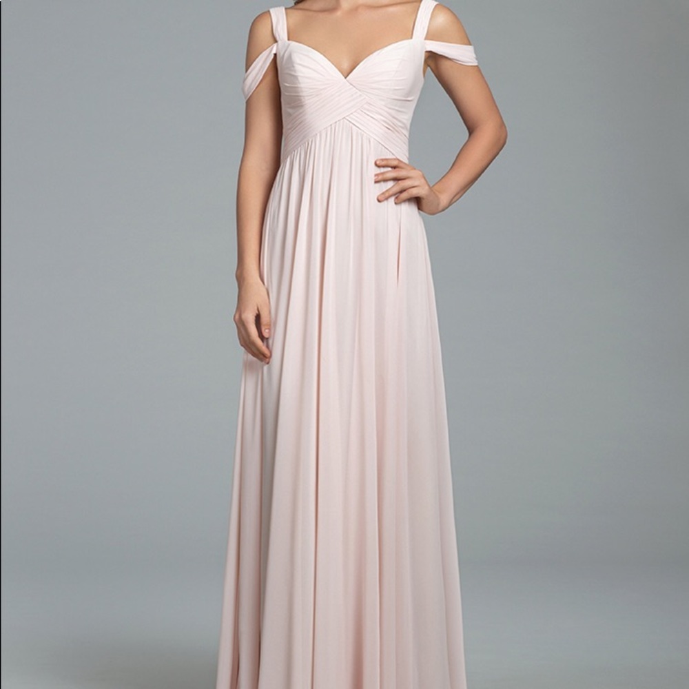 Hayley Paige blush/cashmere bridesmaid dress!